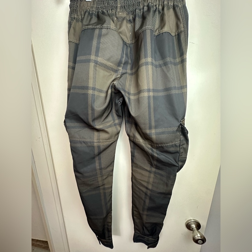 Represent Clo Black Plaid Cargo Streetwear Adjustable Bungee Waist Mens Jogger M - Picture 5 of 15